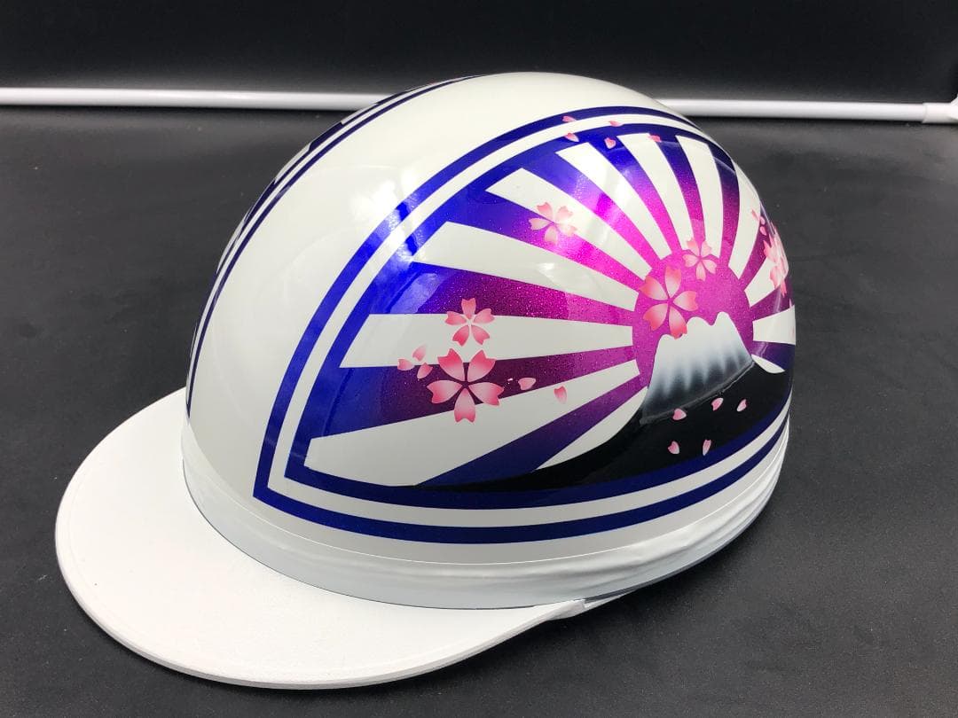 コルク半　カスタム　富士日章　三つボタン　ホワイトピンクブルー　ラメ　桜送料無料