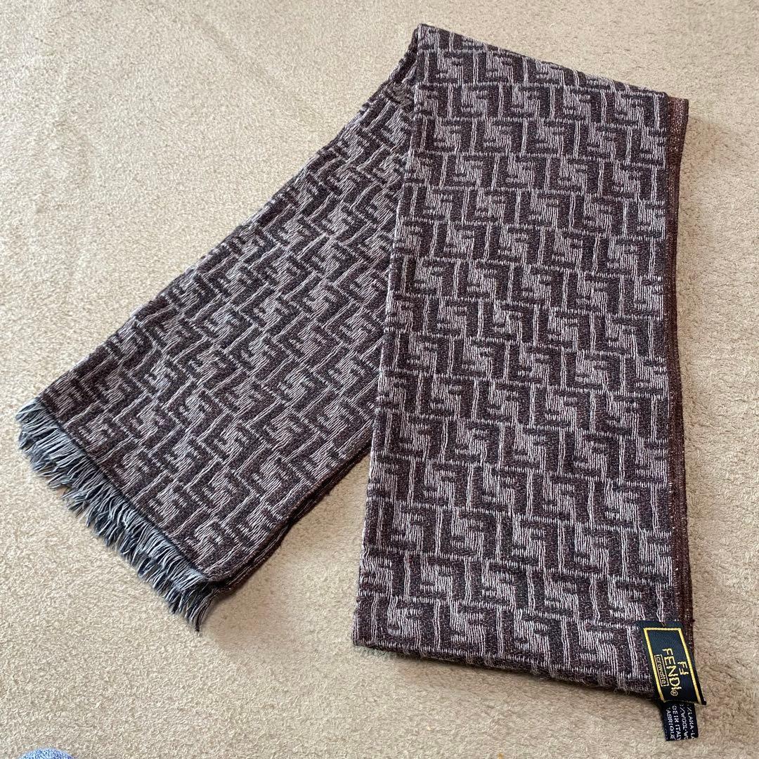 【稀少】FENDI フェンディ ズッカ柄 FF柄 ウール マフラー