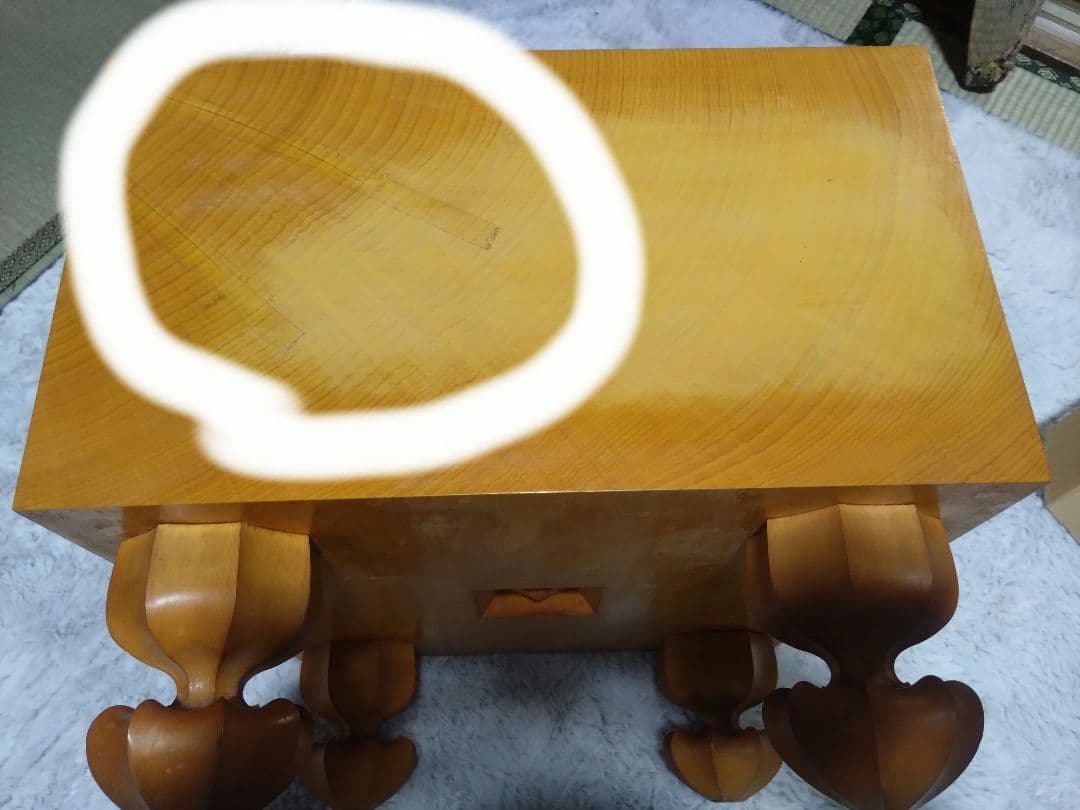 d*3様 国産本榧　碁盤　8寸　足つき　ヘソあり