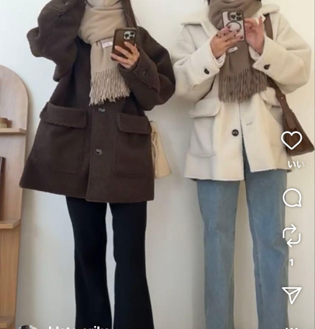 売りつくし大処分中❣️BLATE ボアニュアンスミドルコートアイボリー即購入⭕️