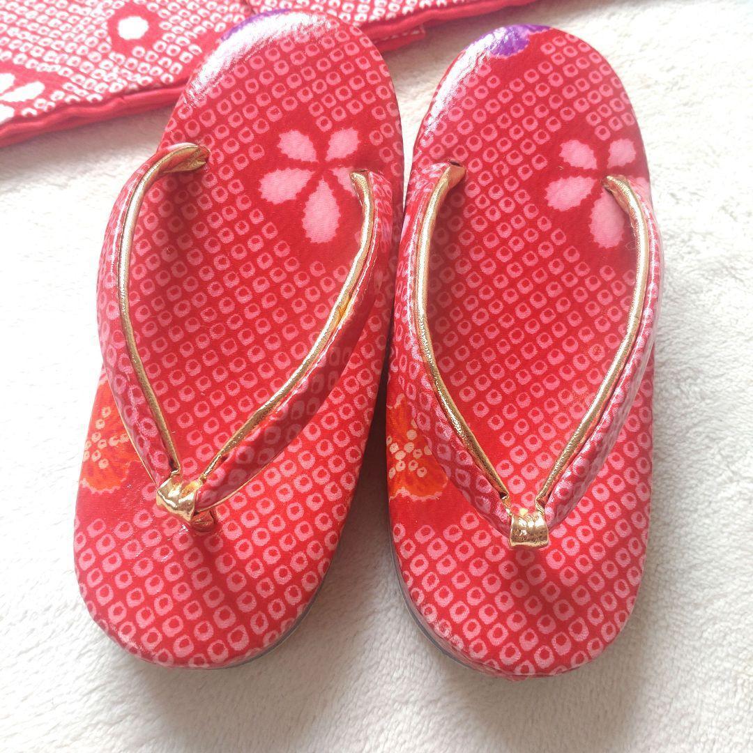 七五三　着物5点セット　3歳　90〜100cm　女の子　赤