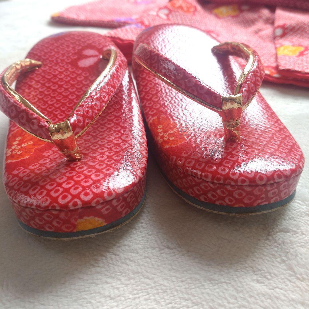 七五三　着物5点セット　3歳　90〜100cm　女の子　赤