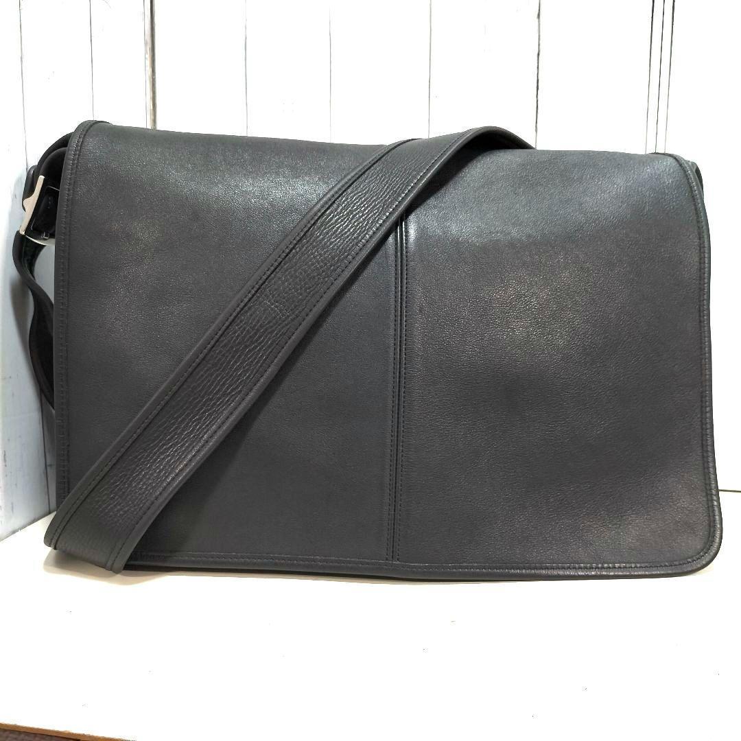 オールド コーチ 大容量 メッセンジャーバッグ 斜め掛け ショルダー 本革 黒
