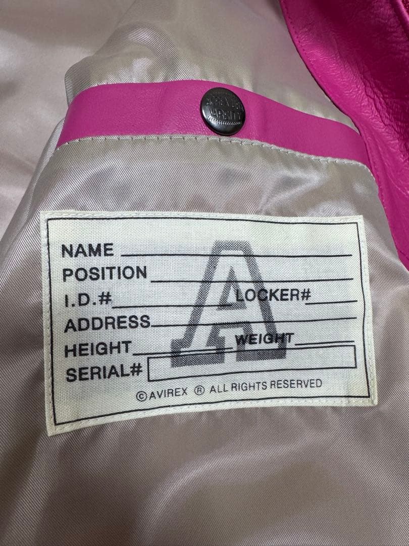 AVIREX ピンク レザージャケット USA