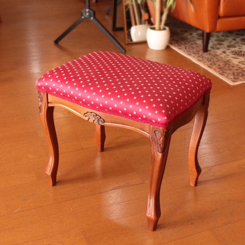 猫脚スツール レトロ風 赤 ヴィンテージ風 かわいい 222-1325-001