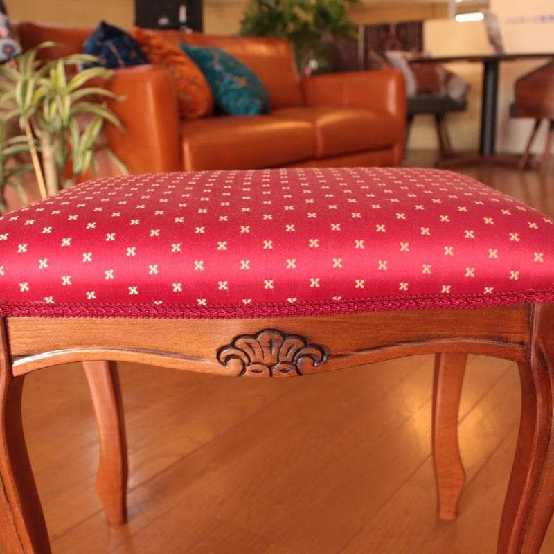 猫脚スツール レトロ風 赤 ヴィンテージ風 かわいい 222-1325-001