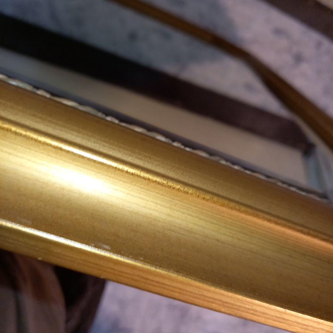 ドマン　アンティーク　ゴールド　八角　ミラー　鏡　壁掛け　縦横　兼用