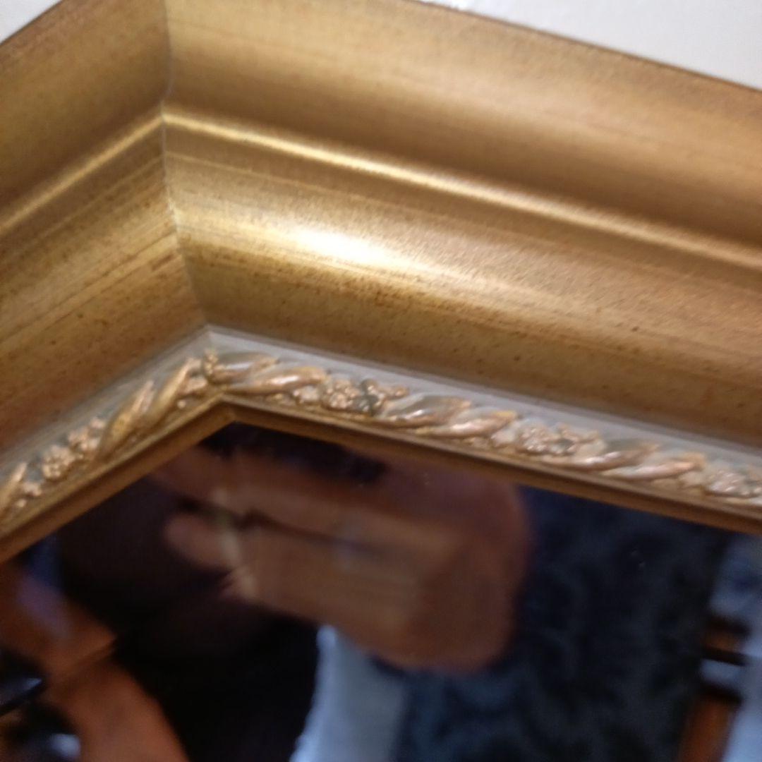 ドマン　アンティーク　ゴールド　八角　ミラー　鏡　壁掛け　縦横　兼用