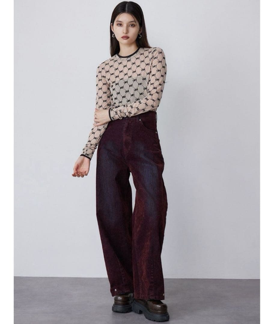 ムルーア　フロッキーバレルレッグデニム