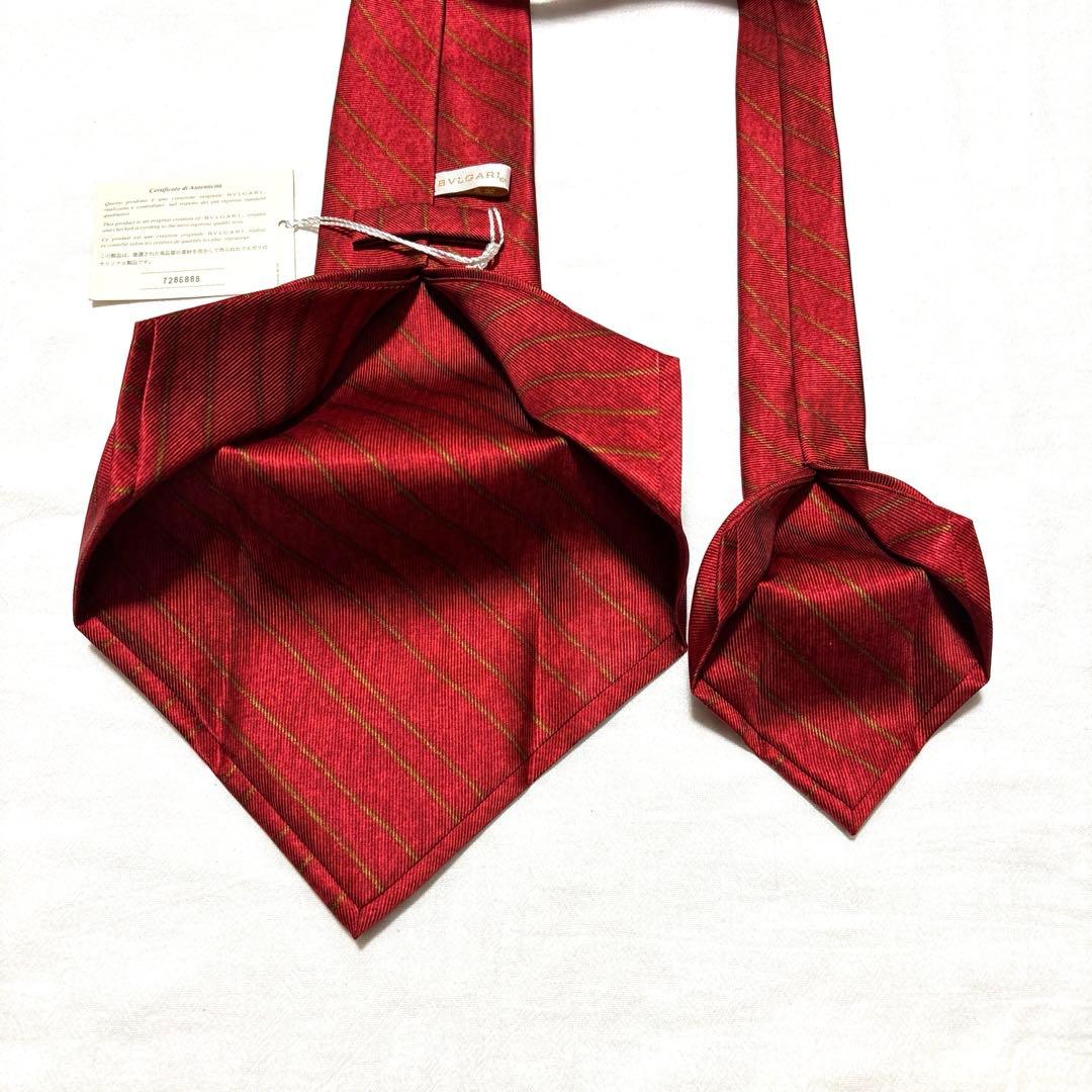 新品　BVLGARI　ブルガリ　セッテピエゲ　レッド　光沢　肉厚　タグ付