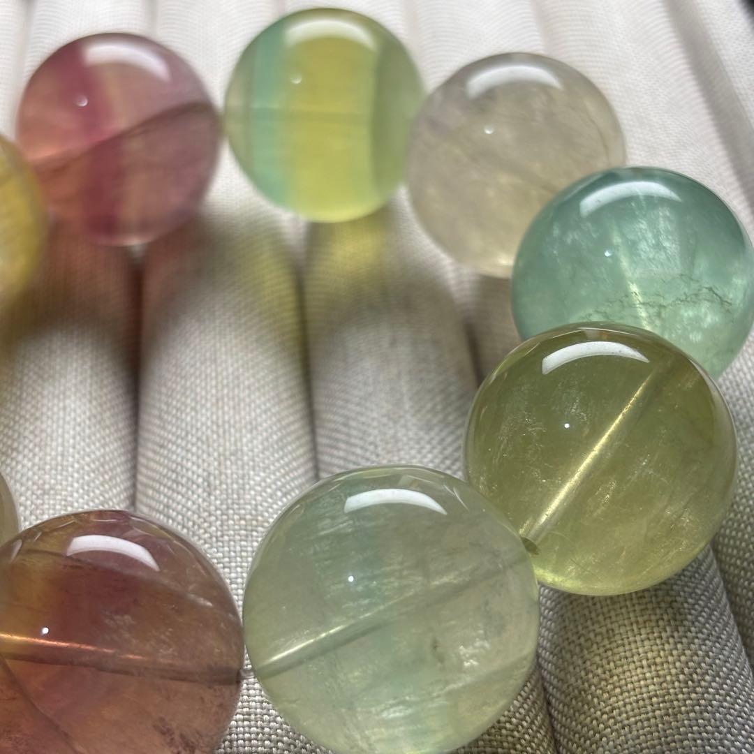 お得メガ24mm珠天然無着色フローライト(蛍石)ブレスレット天然石パワーストーン