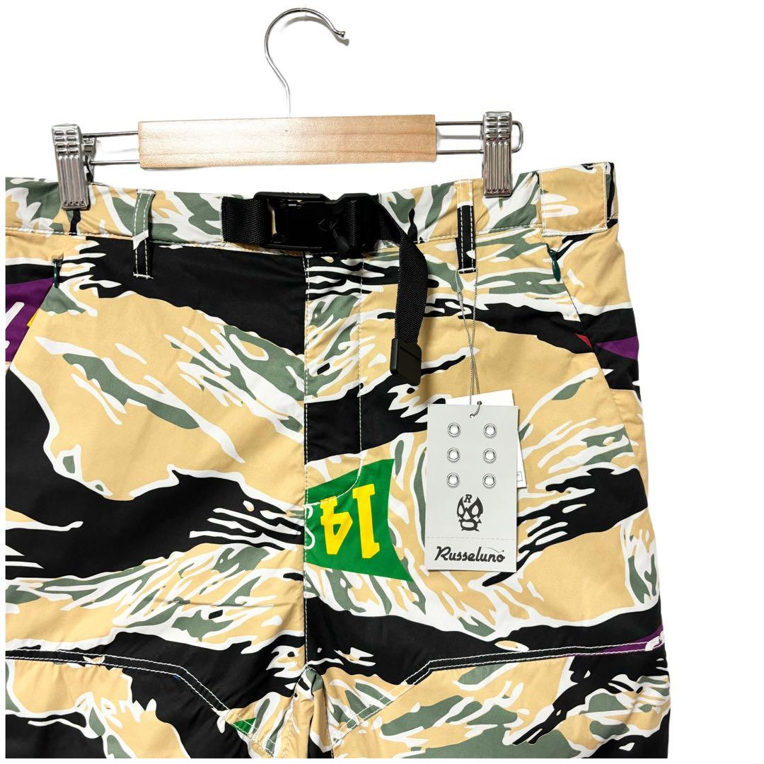 新品 ラッセルノ ゴルフ ウィンドストップ パターン ロングパンツ カモ L 5