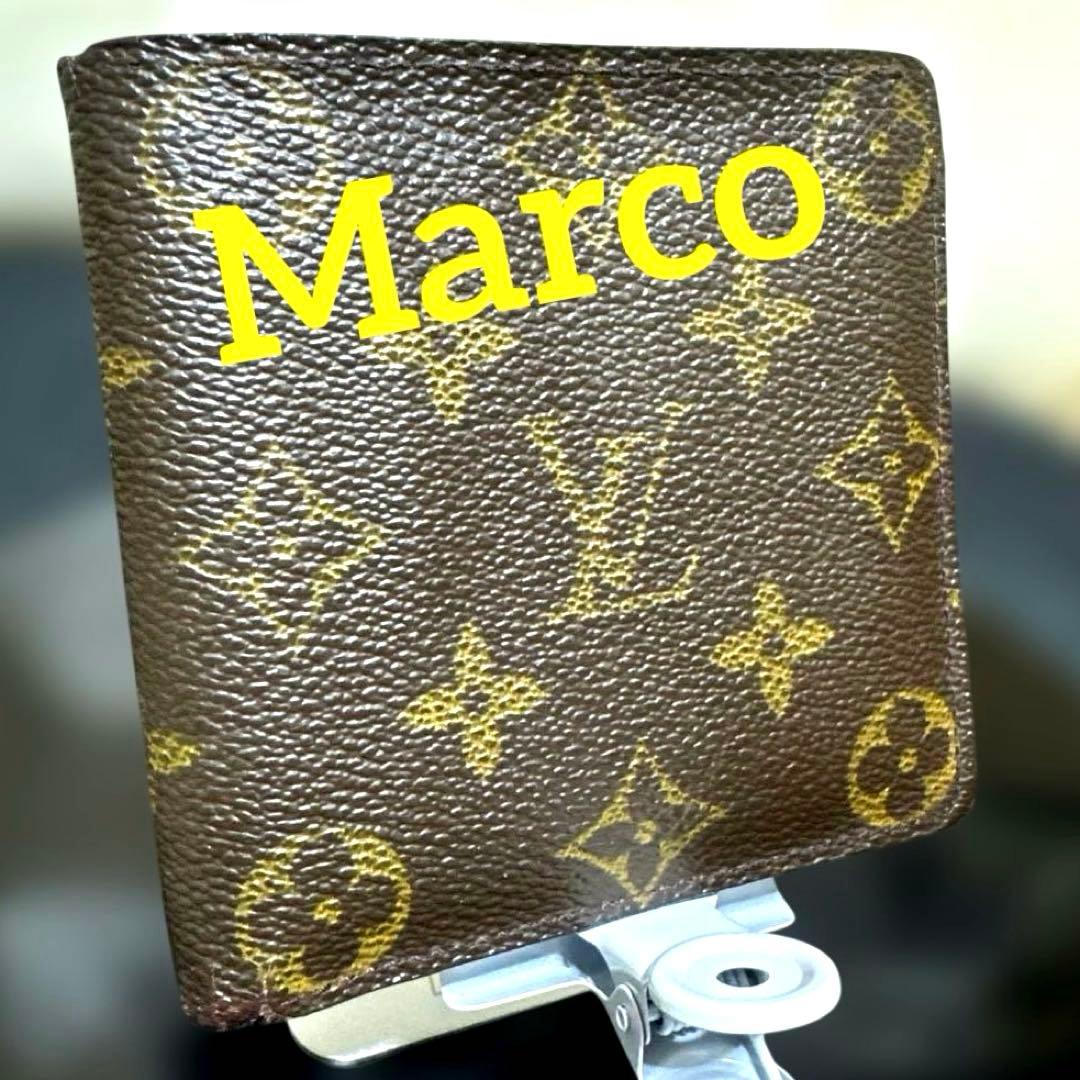 ⑤☆優良品☆モノグラム ♪マルコ☆2つ折り財布★ポケットあり
