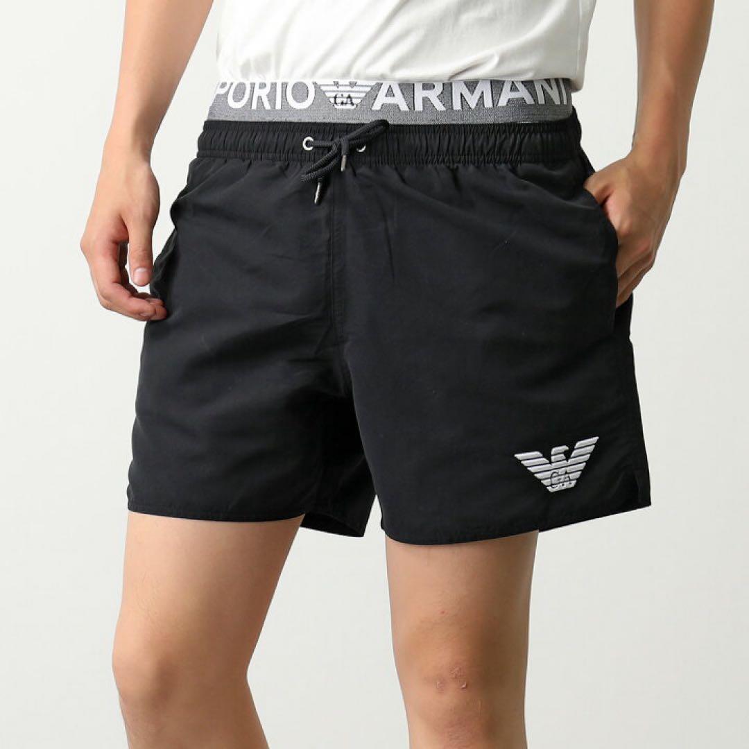 新品タグ付き　エンポリオアルマーニ　スイムウェア　水着　メンズ　ショーツ　黒　L