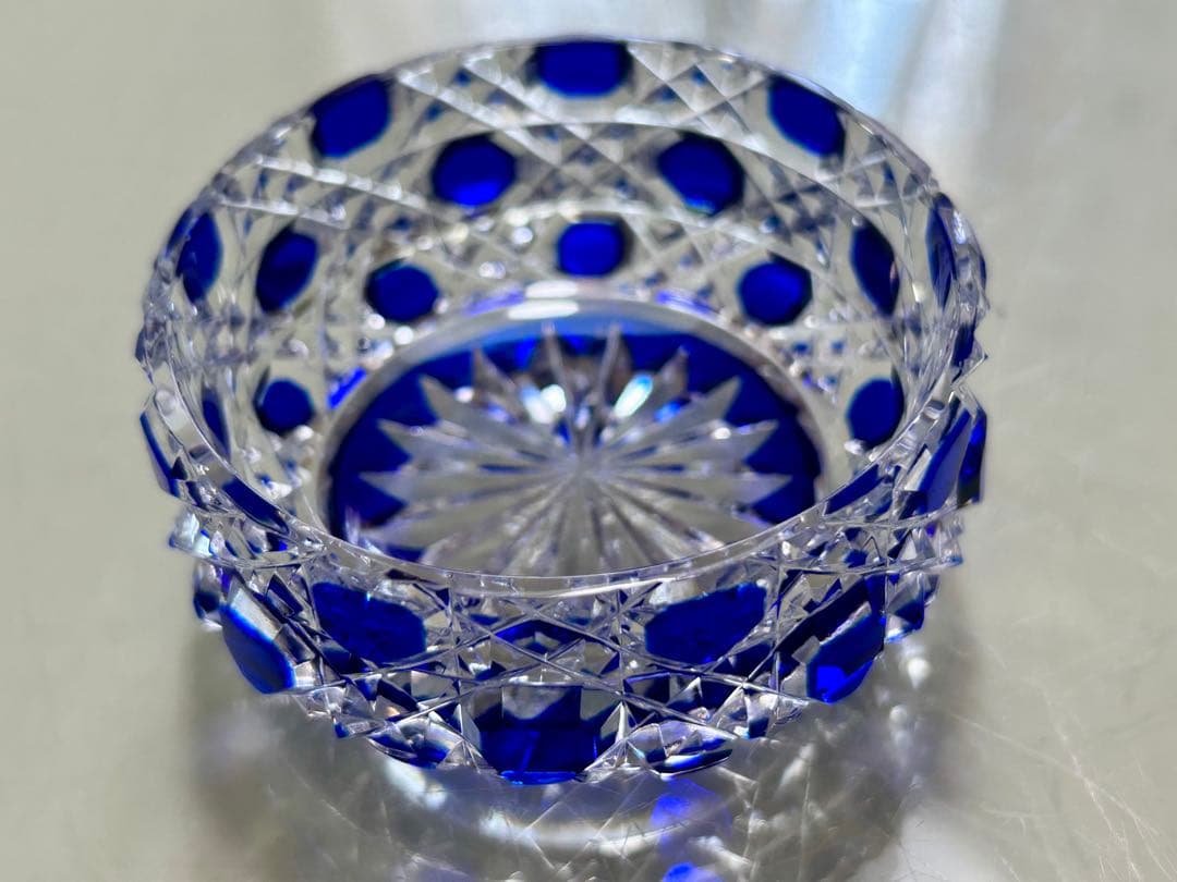 江戸切子　八角籠目　小鉢　3色セット　瀧澤利夫作