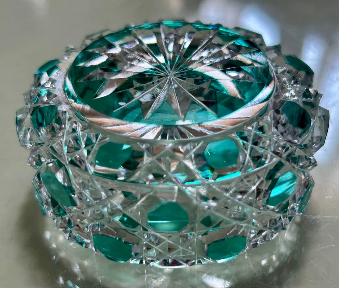 江戸切子　八角籠目　小鉢　3色セット　瀧澤利夫作