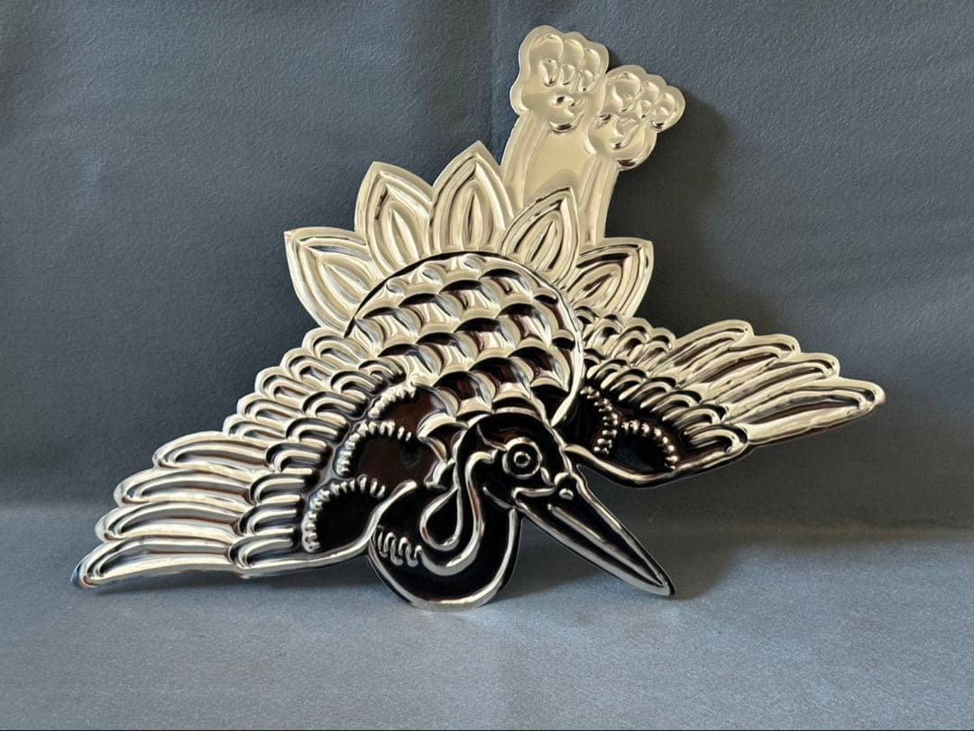 高級【鶴】商売繁盛 縁起物 鏡面 ステンレス 打出し デコトラ