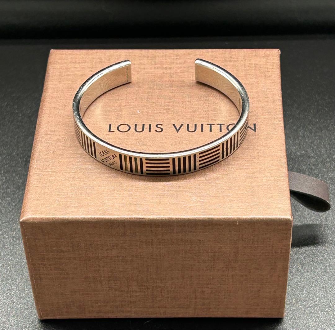 正規品　ルイヴィトン　ジョンク　ダミエ　バングル　ブレスレット　シルバー