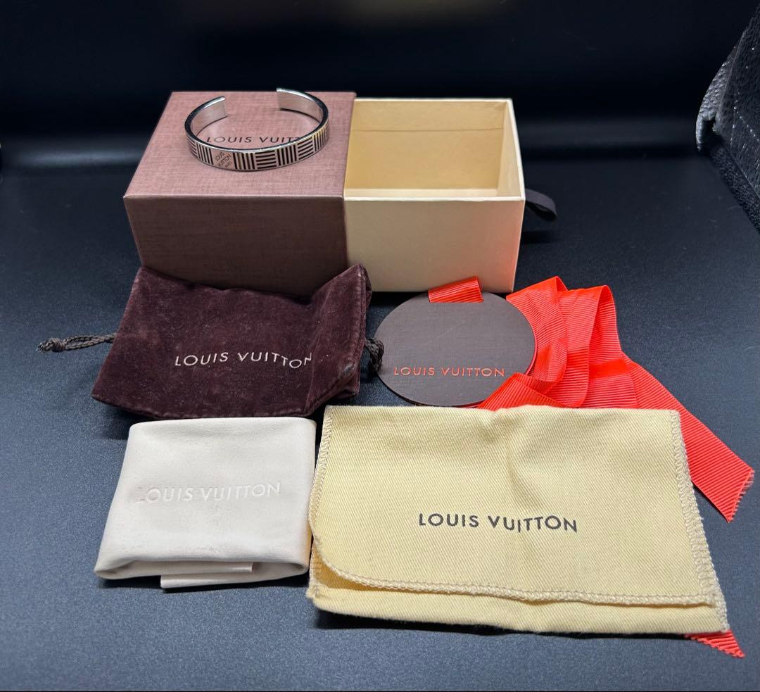 正規品　ルイヴィトン　ジョンク　ダミエ　バングル　ブレスレット　シルバー