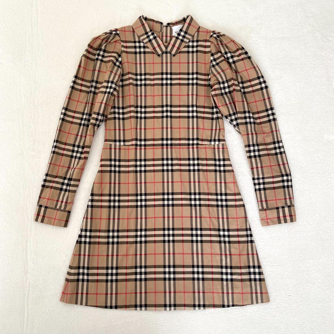 未使用級　現行　Burberry ノバチェック　ワンピース　膝丈　レディースS