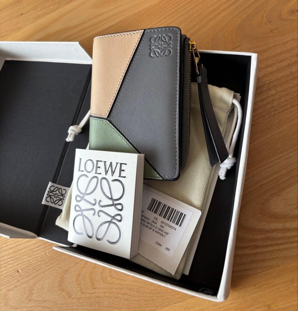 パズル 美品 スリムコンパクト ジップウォレット LOEVE ロエベ 付属品完備
