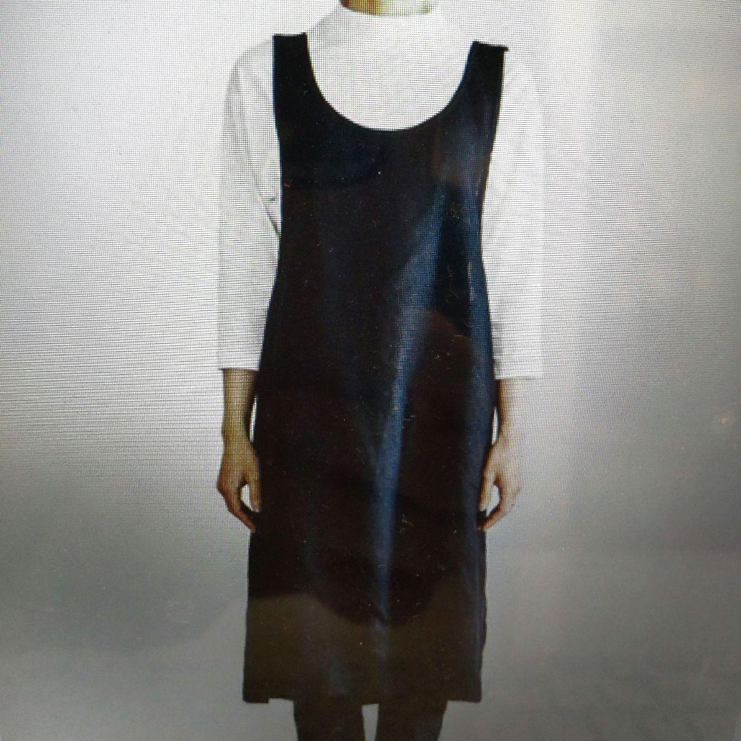 （美品）フォグリネンワーク　オーバーエプロン　ネイビー