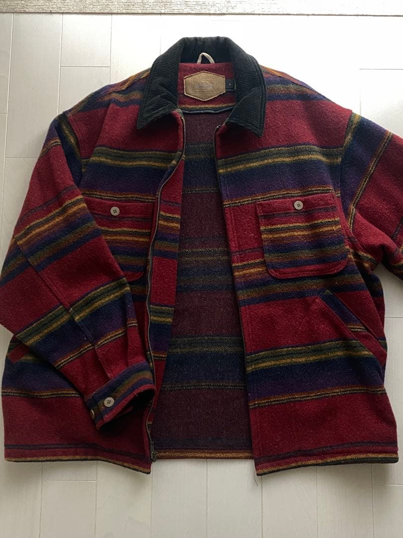 Wool richL 90s ビンテージブルゾン　ウールジャケット　Lサイズ