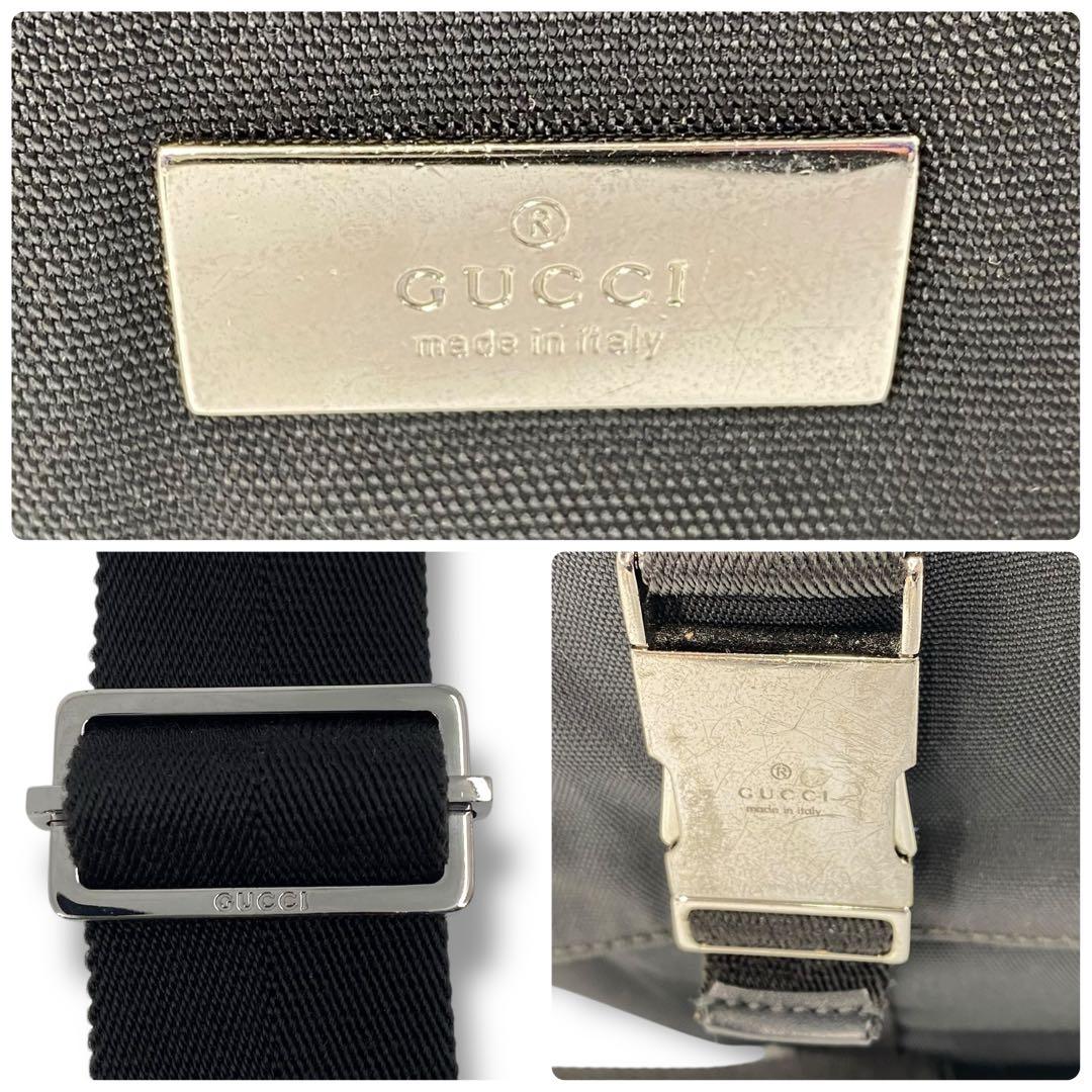 美品 GUCCI グッチ ナイロン メッセンジャーバッグ ショルダーバッグ 黒