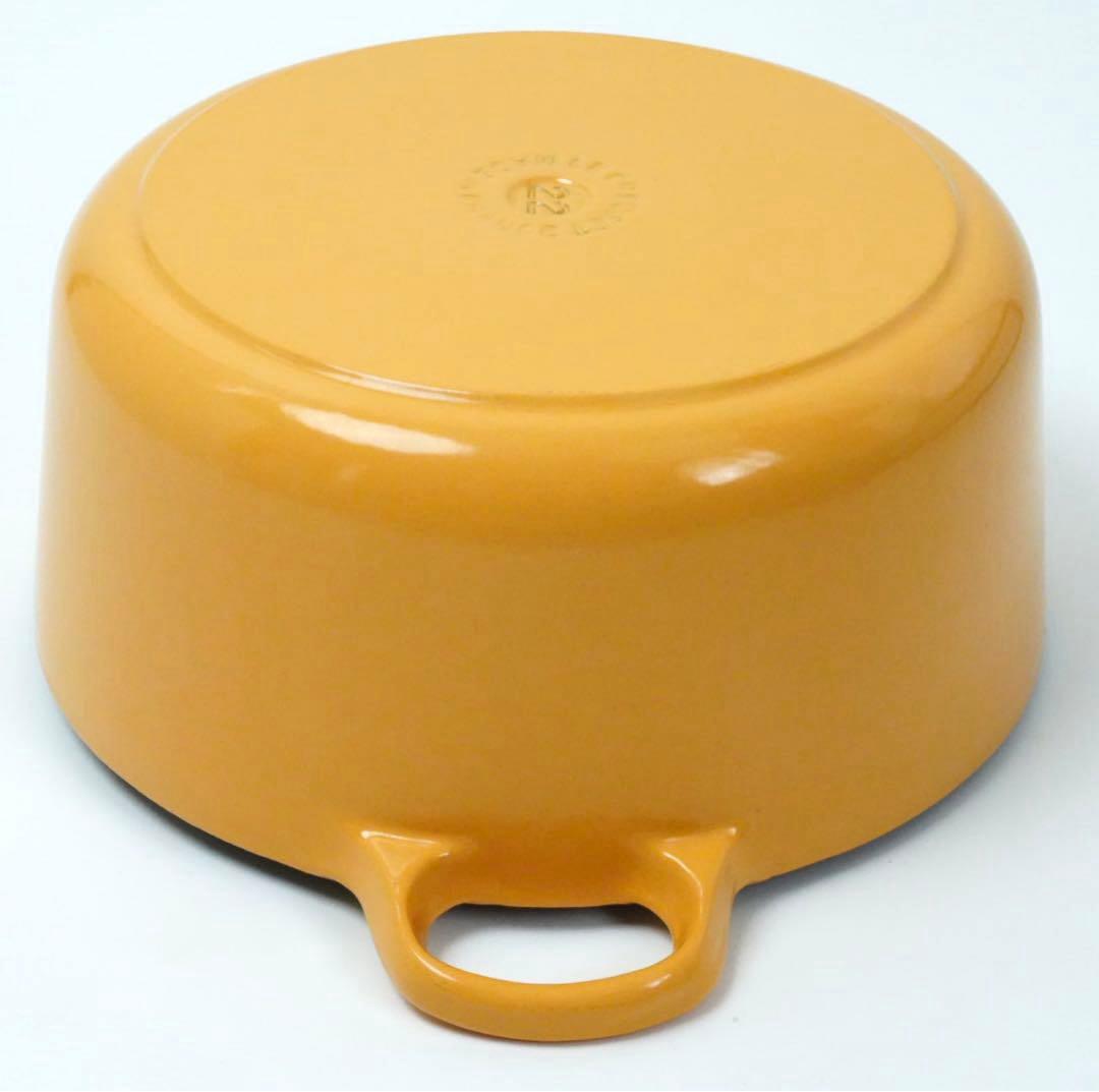 【美品】LE CREUSET　ココット ロンド サフランイエロー　22cm