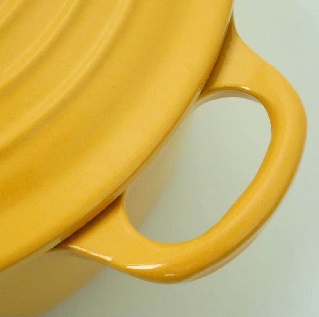 【美品】LE CREUSET　ココット ロンド サフランイエロー　22cm