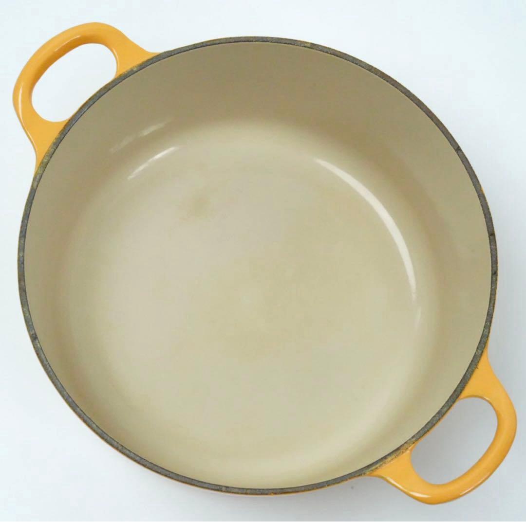 【美品】LE CREUSET　ココット ロンド サフランイエロー　22cm
