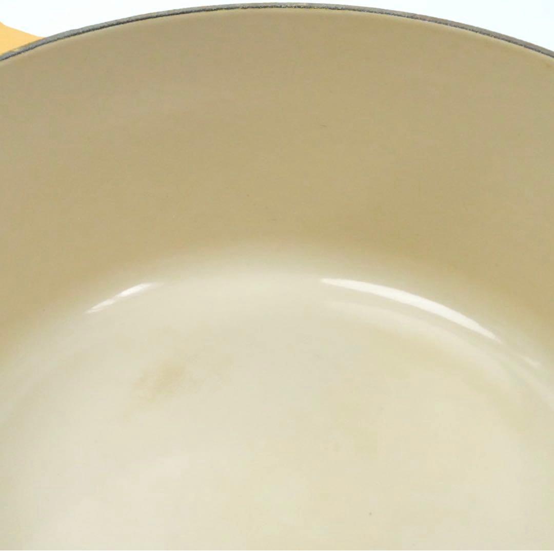 【美品】LE CREUSET　ココット ロンド サフランイエロー　22cm