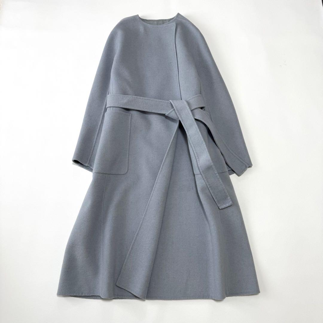 定価7.4万 トゥモローランド プレミアムウールリバー ノーカラーコート