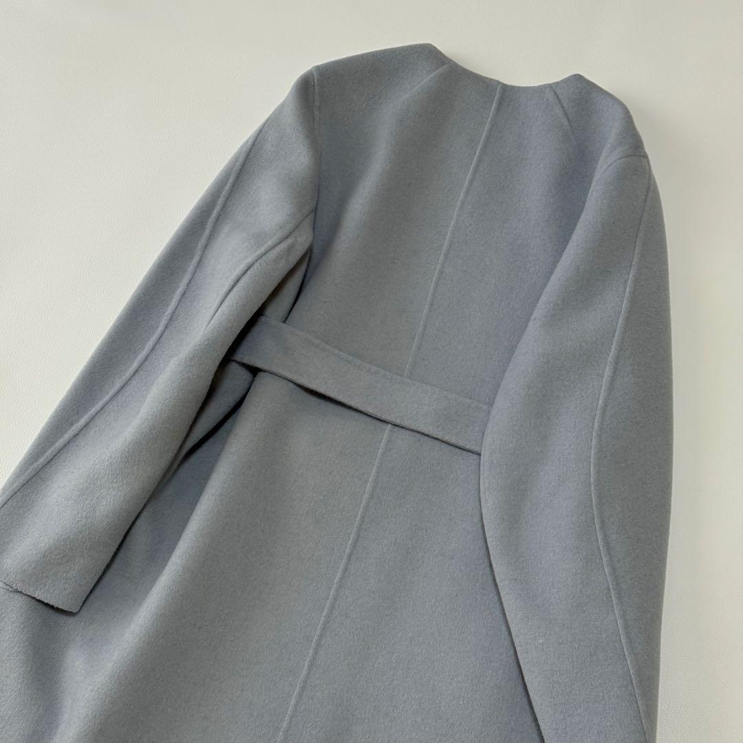 定価7.4万 トゥモローランド プレミアムウールリバー ノーカラーコート