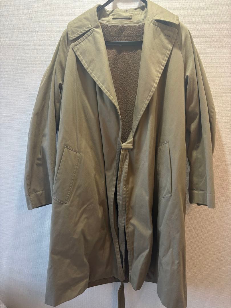 COMOLI コットンギャバタイロッケンコート　カーキ　ライナー付