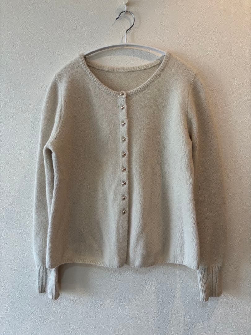 【SHENERY】ラクーンペプラムカーディガン　アイボリー