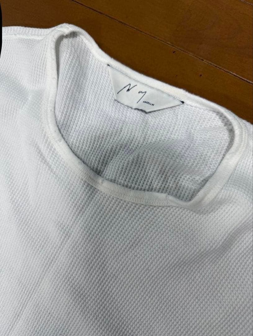 ancellm アンセルム　ダメージワッフルクルーネックT