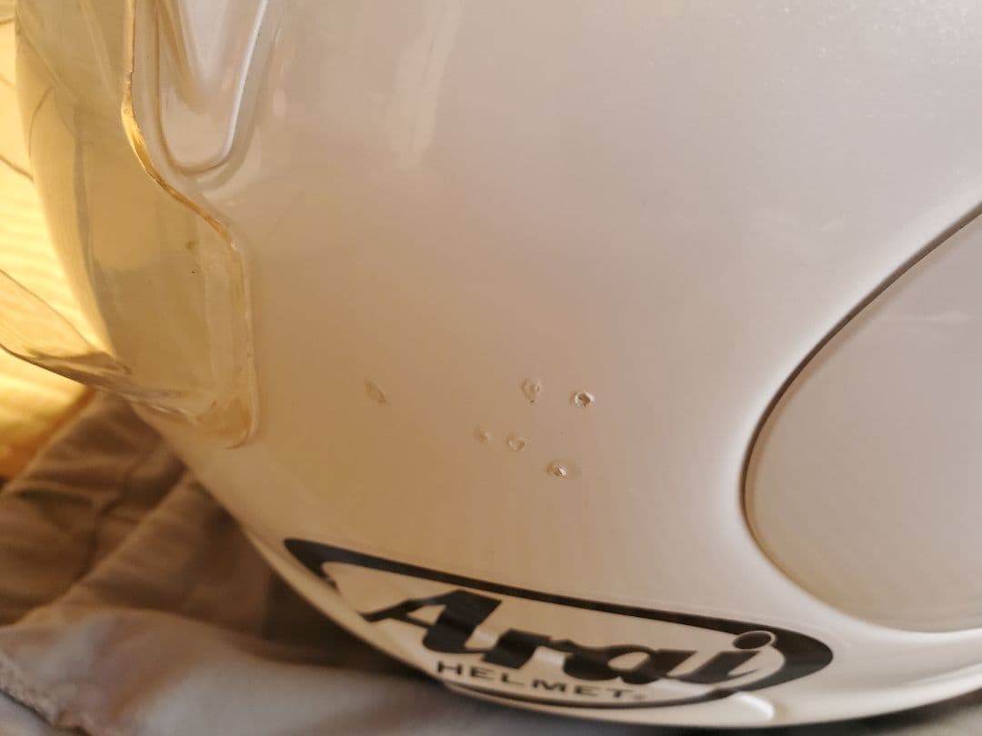 脱*者様 arai アライ rx-7rr5 グラスホワイト サイズM 社外スポイ