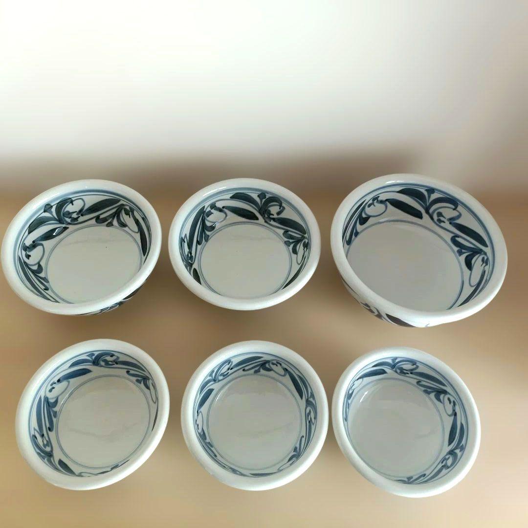 砥部焼【江泉】　大鉢1点・中鉢2点・小3点　6枚セット