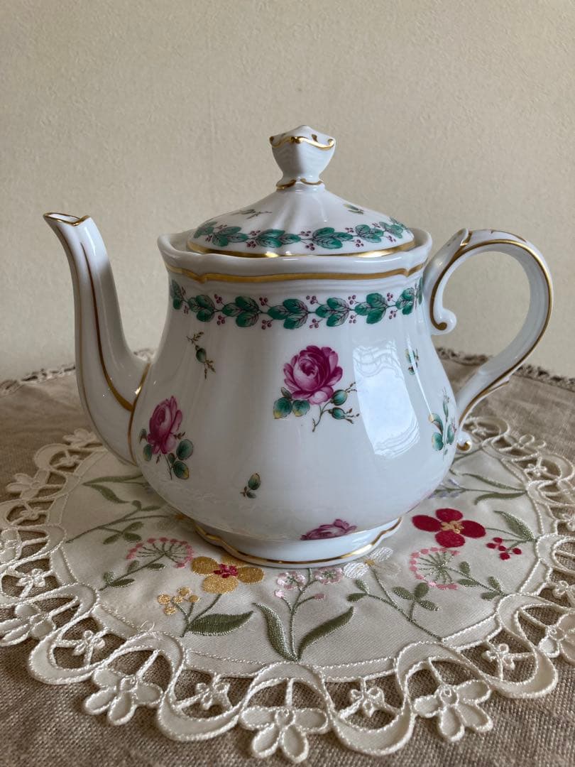 ◆リチャードジノリ　　ガーデンローズ　ティーポット（箱無し）