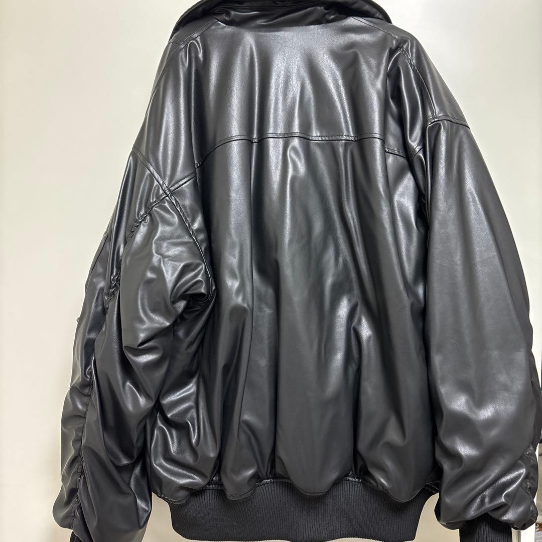 jouetie フェイクレザーライダースMA-1ジャケットM