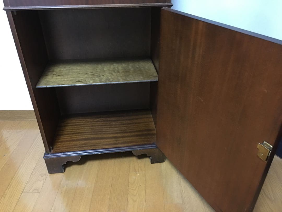 英国アンティーク　ブックケースキャビネット/本棚/ガラス食器棚/飾り棚/店舗什器