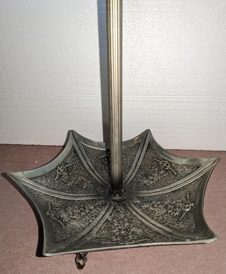 星型 花彫刻～★アンブレラ スタンド／傘立て,メタル,アンティーク 希少品