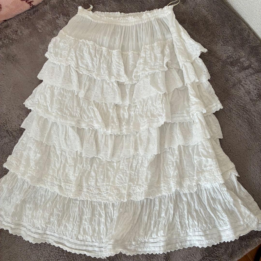 る*る様 美品 ピンクハウス ティアードスカート 段スカート ワンダフルワールド