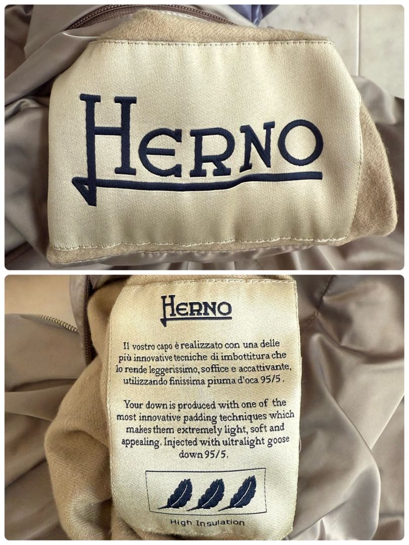 美品★ヘルノ 2way リバーシブル スタンドカラーダウンコート バイカラー42