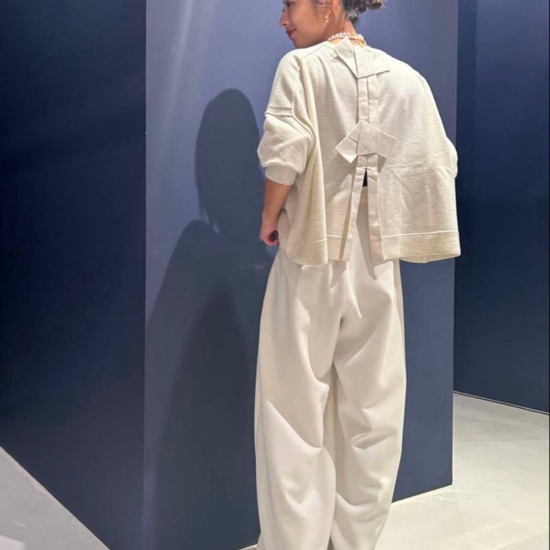 Curensology ファインウールバックリボンプルオーバー エクリュ