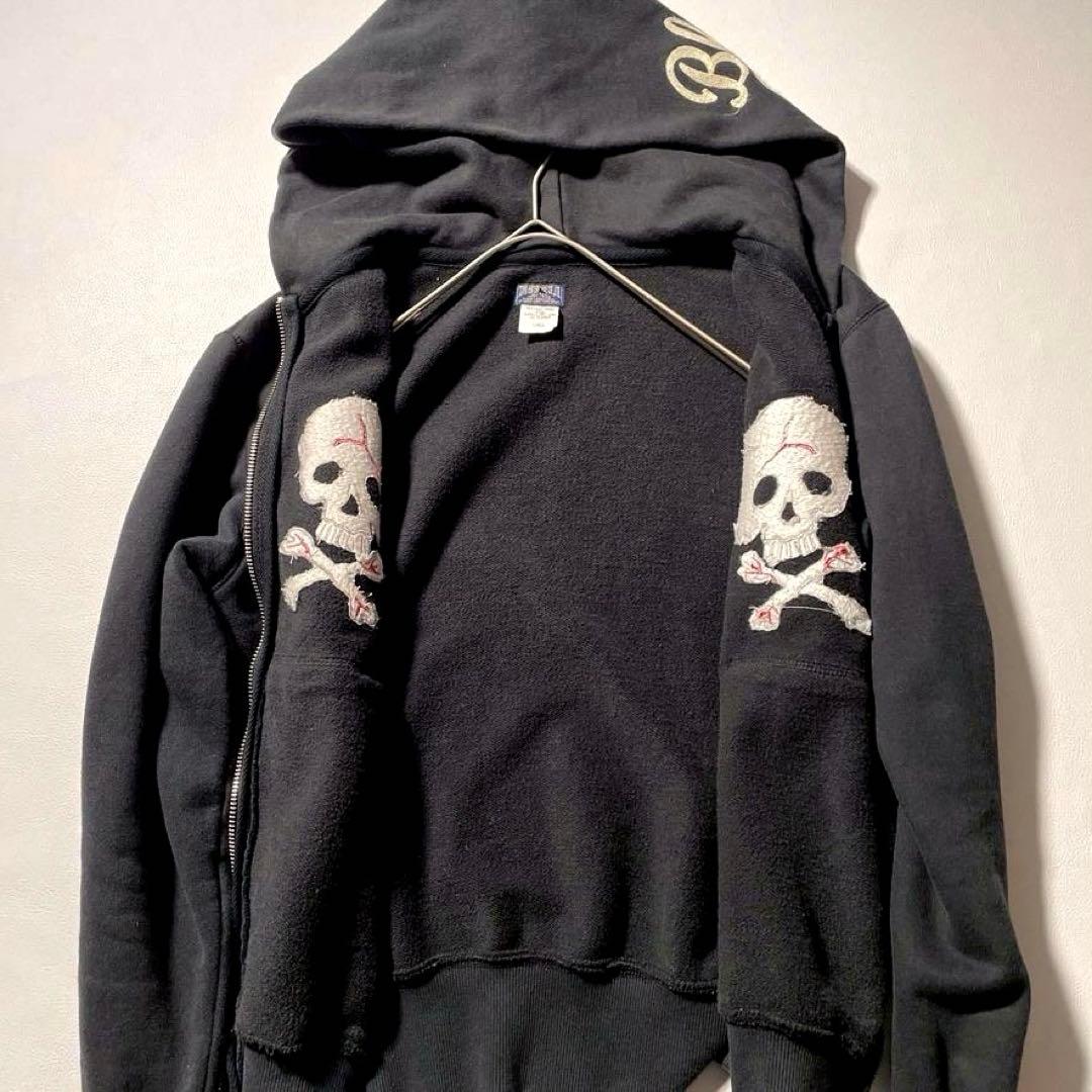 ペ*ー様 【希少美品】東洋エンタープライズ スカル刺繍 ジップパーカー TT63