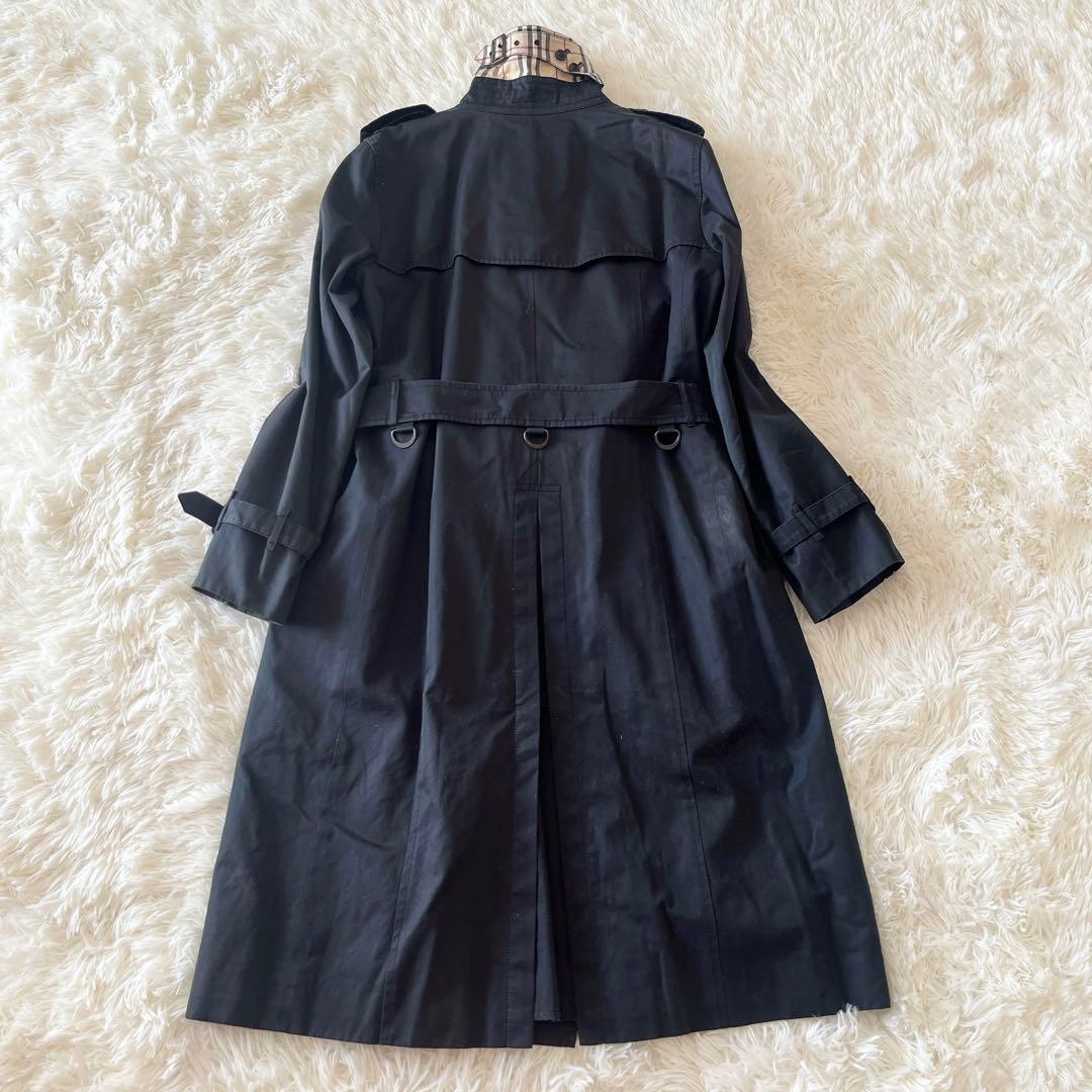 大きめ★バーバリー　トレンチコート　ライナー　ノバチェック　ベルト　黒　ロング
