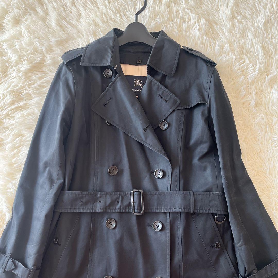 大きめ★バーバリー　トレンチコート　ライナー　ノバチェック　ベルト　黒　ロング