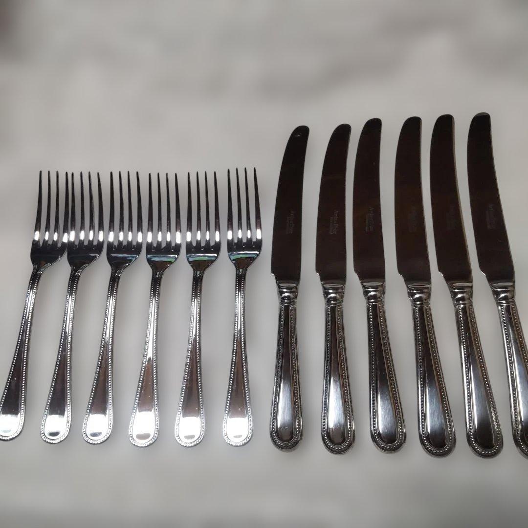 アーサープライスArthur Priceテーブルナイフ&フオーク各6本 ビード